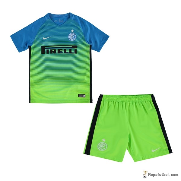 Camiseta Inter de Milán Replica Tercera Ropa Niños 2016/17 Azul Verde